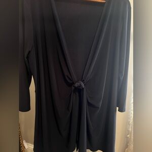 No Brand (XL) - Silky Navy Blue Dress Jacket